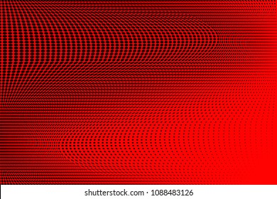 Soft halftone pattern. Gradient polka dots red background. Modern vector illustration. Abstract curves. Points backdrop. Dotted spotted pattern. Monochrome template for web design