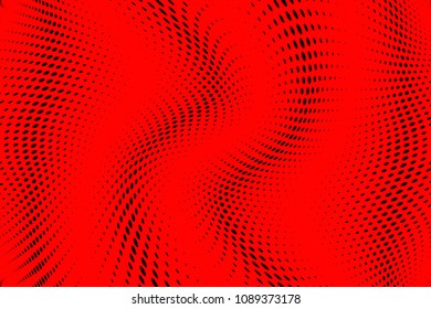 Soft halftone pattern. Gradient polka dots red background. Modern vector illustration. Abstract curves. Points backdrop. Dotted spotted pattern. Monochrome template for web design