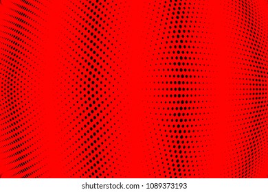 Soft halftone pattern. Gradient polka dots red background. Modern vector illustration. Abstract curves. Points backdrop. Dotted spotted pattern. Monochrome template for web design