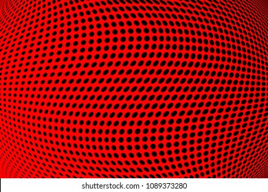 Soft halftone pattern. Gradient polka dots red background. Modern vector illustration. Abstract curves. Points backdrop. Dotted spotted pattern. Monochrome template for web design