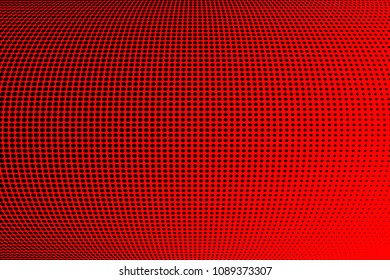 Soft halftone pattern. Gradient polka dots red background. Modern vector illustration. Abstract curves. Points backdrop. Dotted spotted pattern. Monochrome template for web design