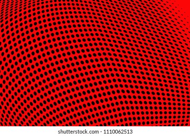Soft halftone pattern. Gradient polka dots red background. Modern vector illustration. Abstract curves. Points backdrop. Dotted spotted pattern. Monochrome template for web design
