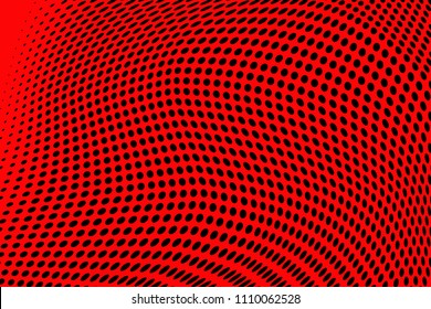 Soft halftone pattern. Gradient polka dots red background. Modern vector illustration. Abstract curves. Points backdrop. Dotted spotted pattern. Monochrome template for web design
