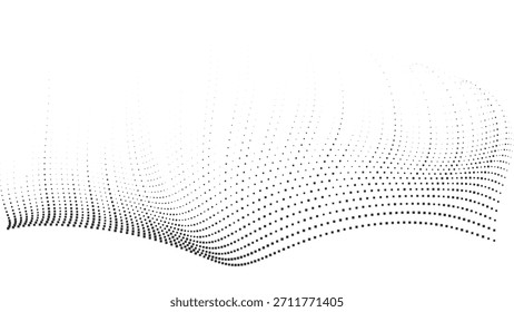 Malla de línea ondulada de semitono suave para pósters mínimos, fondos limpios, diseños digitales Abstractas, Diseños que fluyen ligeros Ilustración vectorial