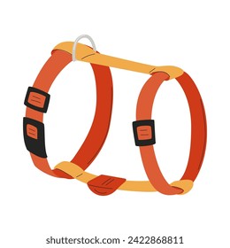 Soft harness for small dogs or cats. A pet care item. A flat vector illustration isolated on a white background