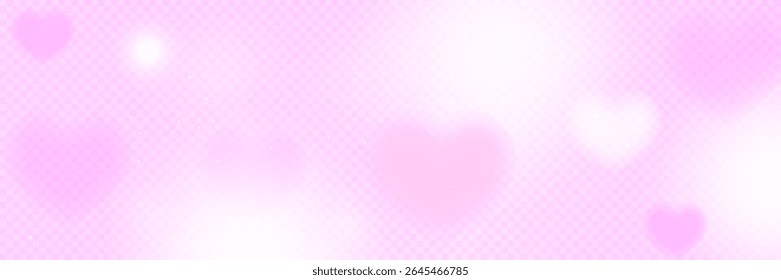 Efecto suave de luz en forma de corazón con destellos rosados, brillo y brillo sutil. Superposición romántica para el día de San Valentín, diseños de amor o proyectos de boda.
