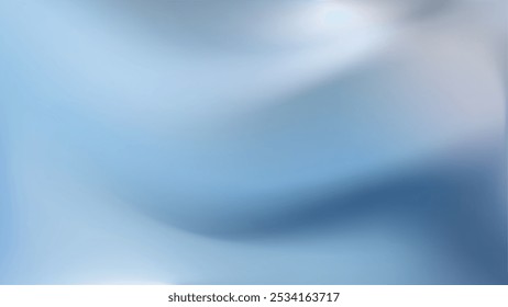 Fondo suave del gradiente holográfico. Bolso de curvas elegante azul. Ondas fluidas suaves. Tecnología estética limpia y suaves curvas fluidas. Para presentaciones digitales, marketing, marca corporativa. EPS 10.