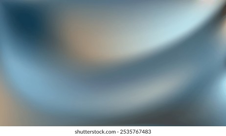 Fondo suave del gradiente holográfico. Bolso de curvas elegante gris azul. Ondas fluidas suaves. Tecnología estética limpia y suaves curvas fluidas. Para presentaciones digitales, marketing, marca corporativa. EPS 10.