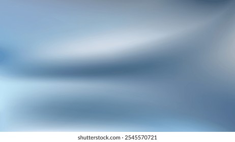 Weicher holografischer Farbverlauf-Hintergrund. Blaue elegante Kurven bg. Flüssige Wellen. Saubere ästhetische Technologie sanft fließende Kurven. Für digitale Präsentationen, Marketing, Corporate Branding. EPS 10.