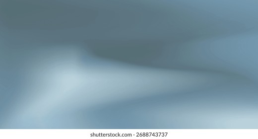 Fondo suave del gradiente holográfico. Bolso de curvas elegante gris azul. Ondas fluidas suaves. Tecnología estética limpia, suaves curvas fluidas. Vector abstracto eps10