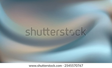 Soft holographic gradient background. Blue grey elegant curves bg. Smooth fluid waves. Clean aesthetic tech gentle flowing curves. For digital presentations, marketing, corporate branding. EPS 10.