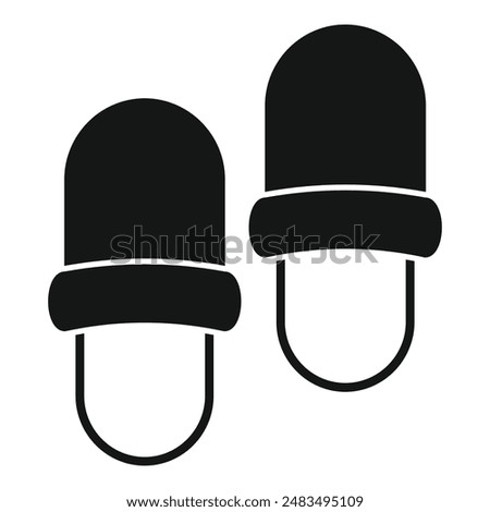 Soft home slippers icon simple vector. Fashion comfortable. Wear fabric