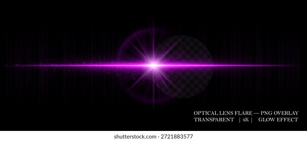 Suave destello de lente Horizontal con núcleo brillante y reflejos radiantes. Video Perfecto para superposiciones, rayos de luz y mejoras fotográficas futuristas.