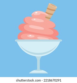 Helado suave en una ilustración del vector intestinal