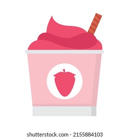 soft ice cream cup on white background