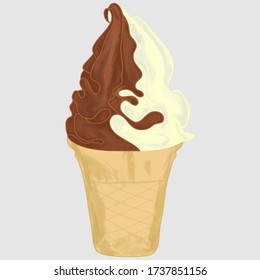 Soft ice cream dessert vector