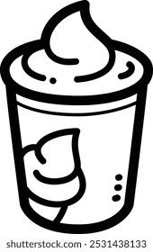 Weiches Eis doodle, Vektorsymbol und Illustration