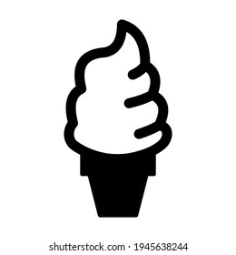 Soft ice cream icon isolated vector illustration. High quality black style vector icon