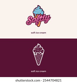 soft ice cream logo vector illustration
