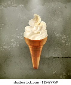 Helado suave, vector de estilo antiguo