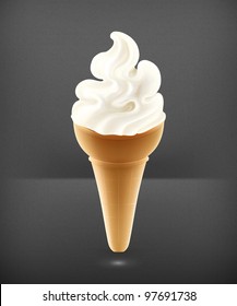 Soft ice cream, vector