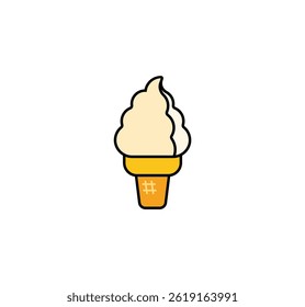 Soft Ice Cream Vector Isolated Emoticon. Ice Cream Icon