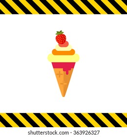 Soft ice cream in waffle cone