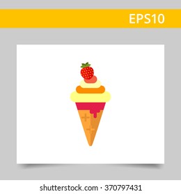 Soft ice cream in waffle cone