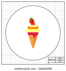 Soft ice cream in waffle cone