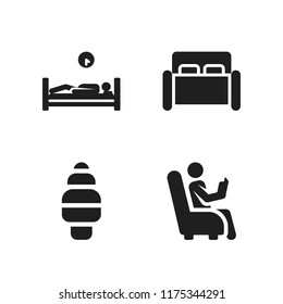 soft icon. 4 soft vector icons set. ice cream, reading and sleeping icons for web and design about soft theme