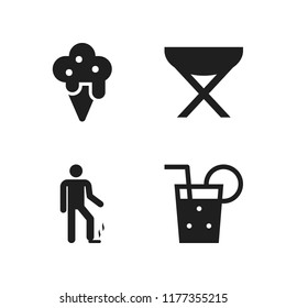 soft icon. 4 soft vector icons set. soda, ice cream and chair icons for web and design about soft theme