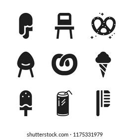 soft icon. 9 soft vector icons set. ice cream, pet brush and chair icons for web and design about soft theme