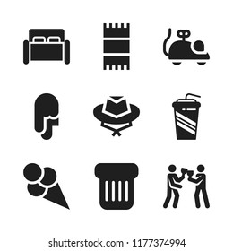 soft icon. 9 soft vector icons set. hat, bed and towel icons for web and design about soft theme