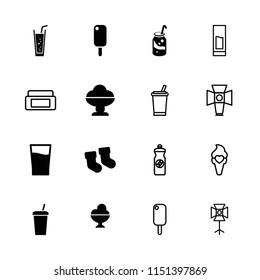 Soft icon. collection of 16 soft filled and outline icons such as baby socks, ice cream, soda, drink, cream box. editable soft icons for web and mobile.