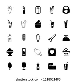 Soft icon. collection of 25 soft filled and outline icons such as baby napkin, paper towel, ice cream, soda, drink, soda bottle. editable soft icons for web and mobile.
