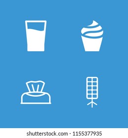 Soft icon. collection of 4 soft filled and outline icons such as cream, drink. editable soft icons for web and mobile.
