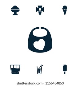 Soft icon. collection of 7 soft filled icons such as ice cream, drink. editable soft icons for web and mobile.