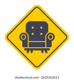 Soft icon for stylish interior. soft seat. flat illustration.