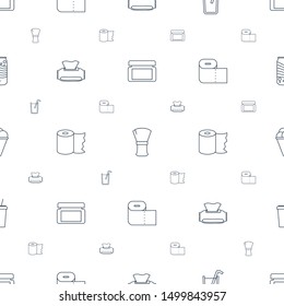 soft icons pattern seamless white background. Included editable line cream box, shaving brush, soda, baby napkin, paper towel, ice cream icons. soft icons for web and mobile.
