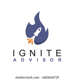 Soft Ignite Fire Blue Logo Icon