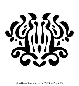 Soft inkblot tattoo tribal. Vector illustration tattoo shape