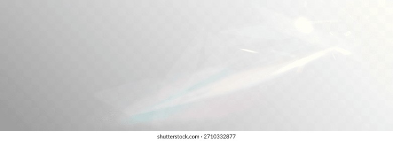 Soft iridescent light reflections with pastel rainbow highlights on a transparent background, creating a delicate holographic glow and abstract shimmering texture.