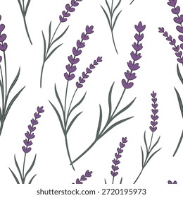 Padrão sem emenda de urze de lavanda macia sereno isolado fundo branco perfeito para tecidos de quarto branding conceito de embalagem como urze de lavanda macia padrão sem emenda em um fundo branco sereno ideal para a marca de têxteis de quarto e projetos de embalagem em Photo Stock Concept e espaço vazio no lado esquerdo, sem texto —ar 7:2 —tile