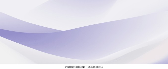 Soft lavender and white abstract background with flowing curves.