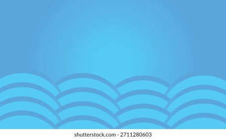 Formas de onda azul de camadas suaves formando um plano de fundo abstrato suave com um centro brilhante. Vetor