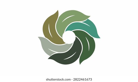 Soft leaf circle icon representing nature and health. Ideal for yoga studios, spas, and organic product packaging.