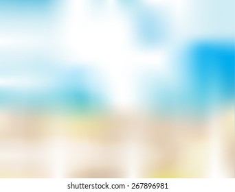 Soft Light Abstract Nature Background - Contemporary Summer Holiday Concept - Beach Backdrop with Blue Sky and Sun Light Effect -Modern Design .