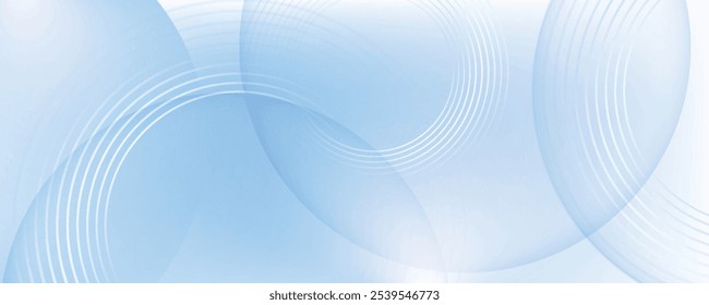 Fondo abstracto azul claro suave con líneas circulares y Formas de gradiente. eps10