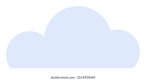 Soft, light blue cloud shape with smooth edges on white background. Ideal for weather forecasts, environmental projects, kids illustrations, digital applications, and minimalist designs. Simple