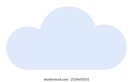 Soft, light blue cloud shape with curved edges in a flat, minimalist style. Ideal for weather, nature, sky, simplicity, and digital design themes. Clean and simple design, flat style.